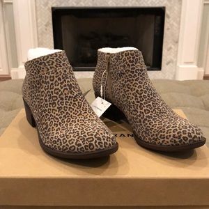 Lucky Brand Suede Leopard waterproof Bootie. NEW